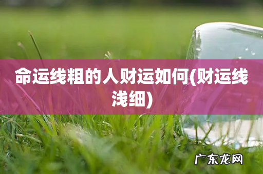 财运线浅细 命运线粗的人财运如何