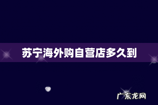 苏宁海外购自营店多久到