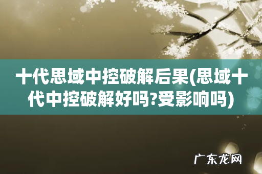 思域十代中控破解好吗?受影响吗 十代思域中控破解后果