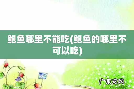 鲍鱼的哪里不可以吃 鲍鱼哪里不能吃