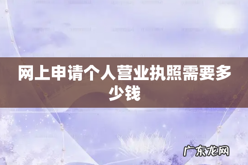 网上申请个人营业执照需要多少钱
