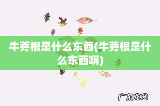 牛蒡根是什么东西啊 牛蒡根是什么东西