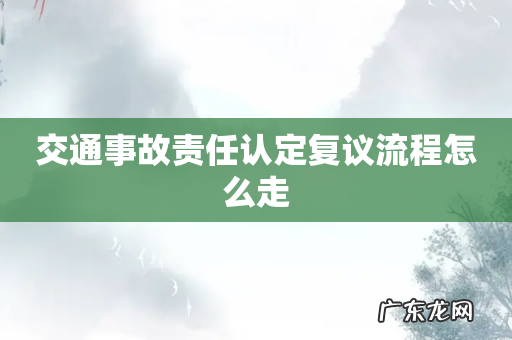 交通事故责任认定复议流程怎么走