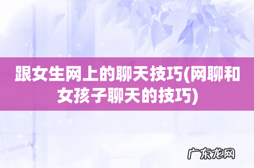 网聊和女孩子聊天的技巧 跟女生网上的聊天技巧