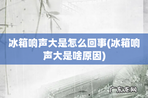 冰箱响声大是啥原因 冰箱响声大是怎么回事