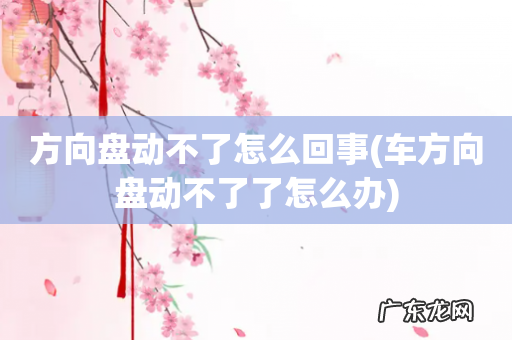 车方向盘动不了了怎么办 方向盘动不了怎么回事