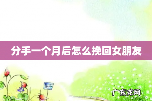 分手一个月后怎么挽回女朋友