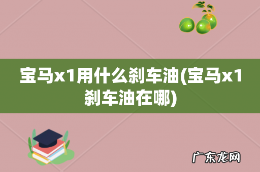 宝马x1刹车油在哪 宝马x1用什么刹车油