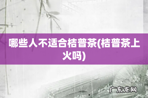 桔普茶上火吗 哪些人不适合桔普茶