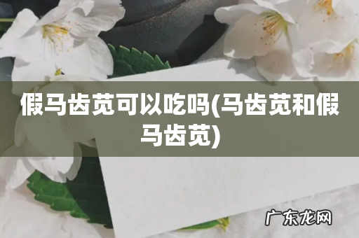 马齿苋和假马齿苋 假马齿苋可以吃吗