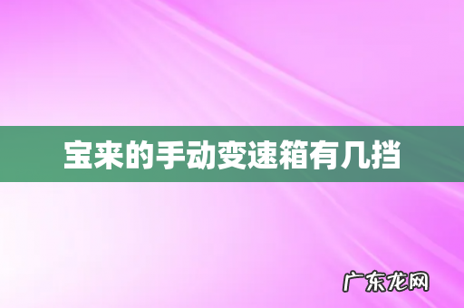 宝来的手动变速箱有几挡