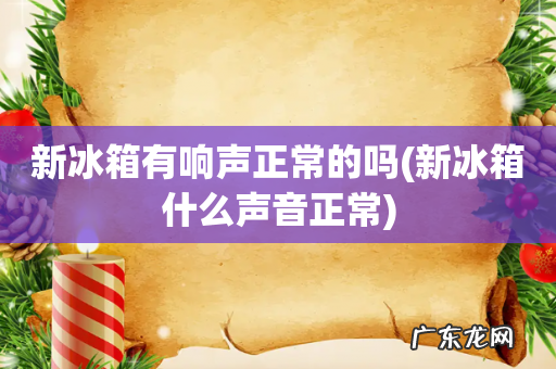 新冰箱什么声音正常 新冰箱有响声正常的吗