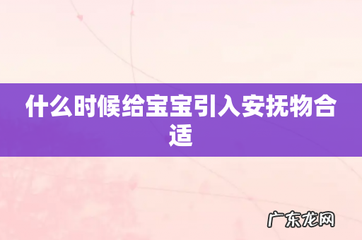 什么时候给宝宝引入安抚物合适