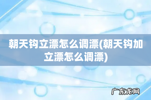 朝天钩加立漂怎么调漂 朝天钩立漂怎么调漂