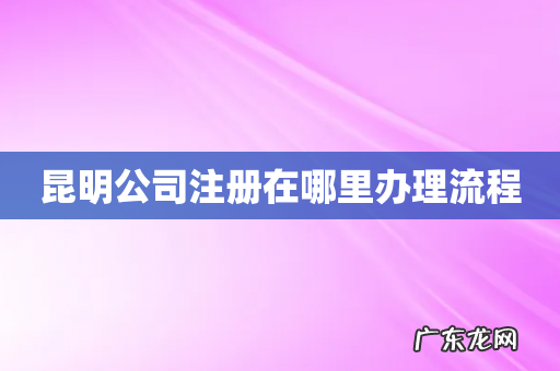 昆明公司注册在哪里办理流程