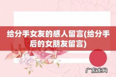 给分手后的女朋友留言 给分手女友的感人留言