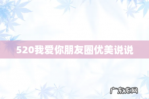 520我爱你朋友圈优美说说