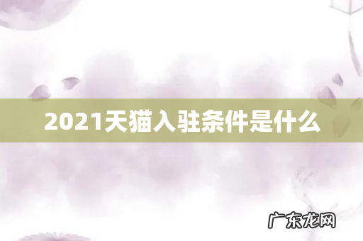 2021天猫入驻条件是什么