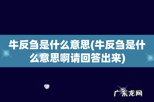 牛反刍是什么意思啊请回答出来 牛反刍是什么意思