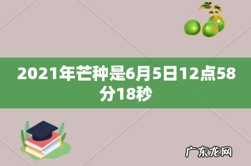 2021年芒种是6月5日12点58分18秒