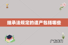 继承法规定的遗产包括哪些