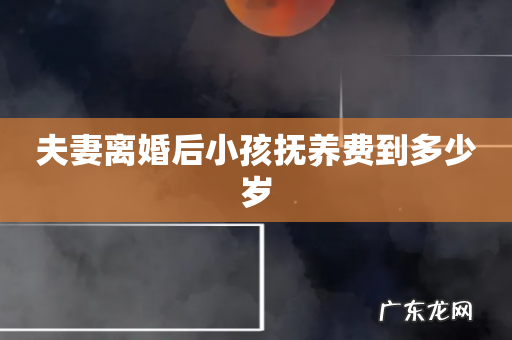 夫妻离婚后小孩抚养费到多少岁