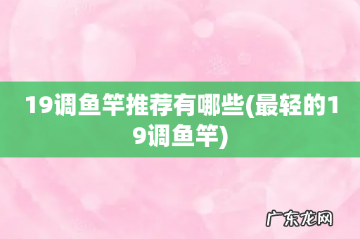 最轻的19调鱼竿 19调鱼竿推荐有哪些