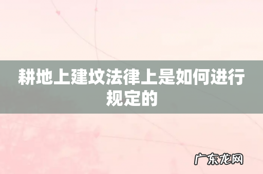 耕地上建坟法律上是如何进行规定的