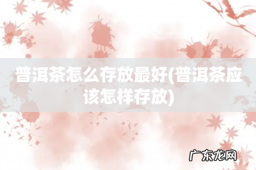 普洱茶应该怎样存放 普洱茶怎么存放最好