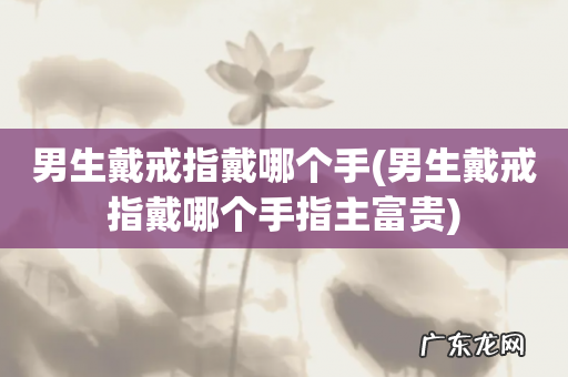 男生戴戒指戴哪个手指主富贵 男生戴戒指戴哪个手