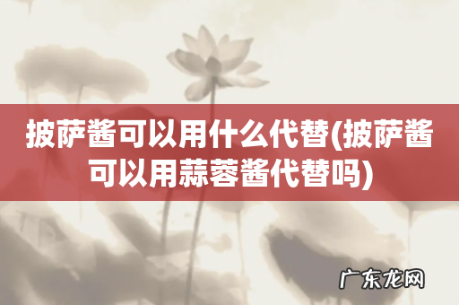 披萨酱可以用蒜蓉酱代替吗 披萨酱可以用什么代替