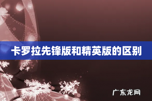 卡罗拉先锋版和精英版的区别