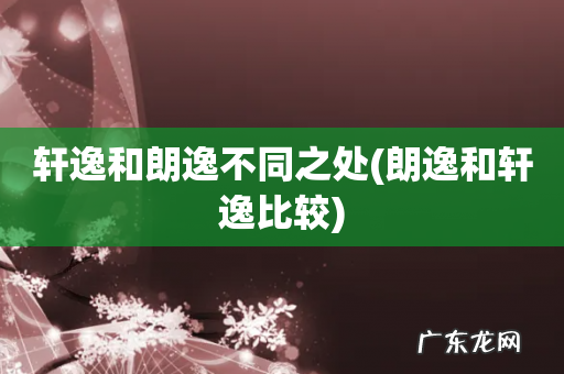 朗逸和轩逸比较 轩逸和朗逸不同之处
