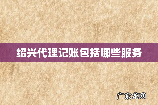 绍兴代理记账包括哪些服务