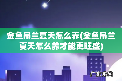 金鱼吊兰夏天怎么养才能更旺盛 金鱼吊兰夏天怎么养