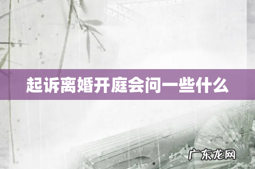 起诉离婚开庭会问一些什么