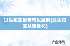过失犯罪从轻处罚 过失犯罪是否可以减刑