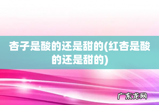 红杏是酸的还是甜的 杏子是酸的还是甜的