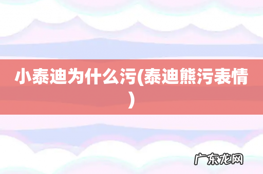 泰迪熊污表情 小泰迪为什么污