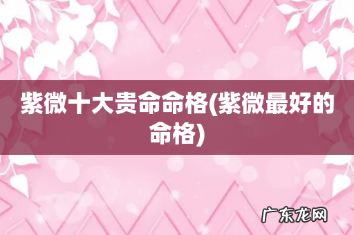 紫微最好的命格 紫微十大贵命命格