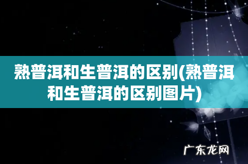 熟普洱和生普洱的区别图片 熟普洱和生普洱的区别