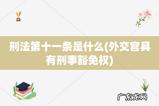 外交官具有刑事豁免权 刑法第十一条是什么