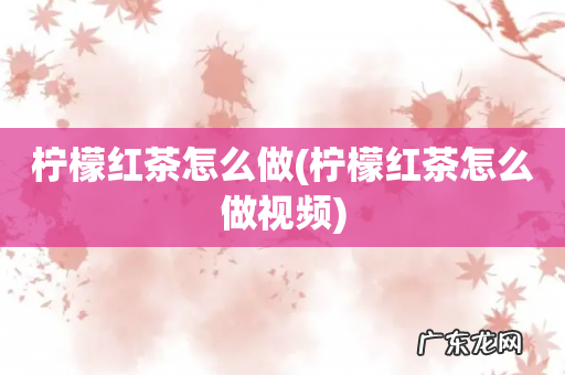 柠檬红茶怎么做视频 柠檬红茶怎么做