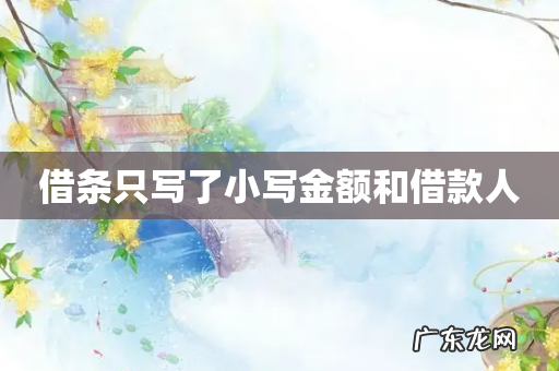 借条只写了小写金额和借款人