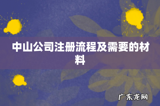 中山公司注册流程及需要的材料