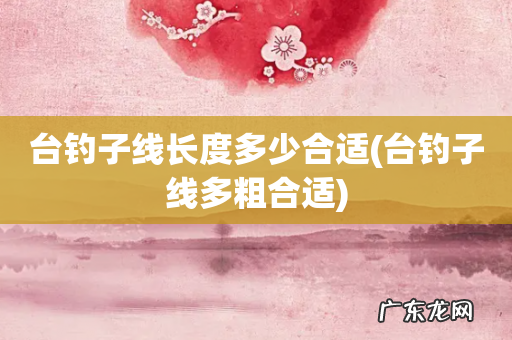 台钓子线多粗合适 台钓子线长度多少合适