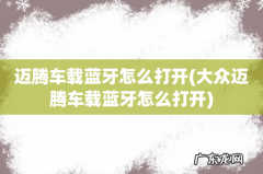 大众迈腾车载蓝牙怎么打开 迈腾车载蓝牙怎么打开
