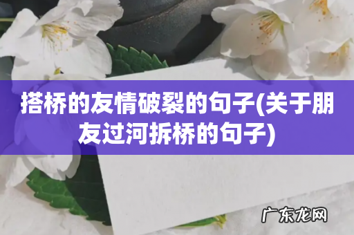 关于朋友过河拆桥的句子 搭桥的友情破裂的句子