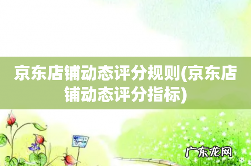 京东店铺动态评分指标 京东店铺动态评分规则