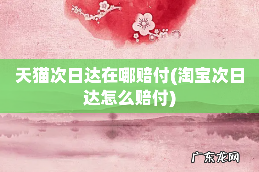 淘宝次日达怎么赔付 天猫次日达在哪赔付